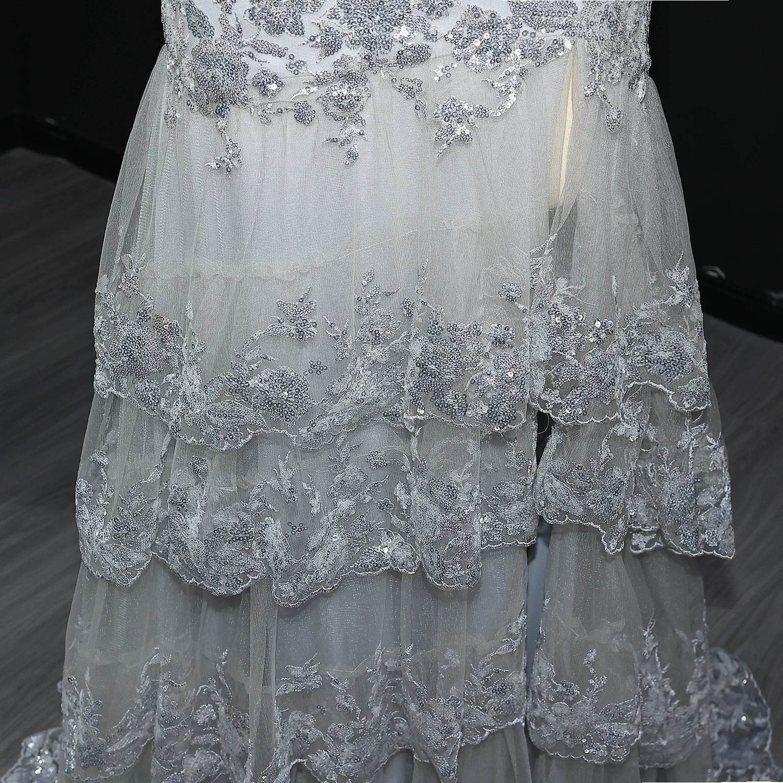 Sharon Said Sequin Evening Dress - One-Shoulder Gown with High Slit - Buy Center