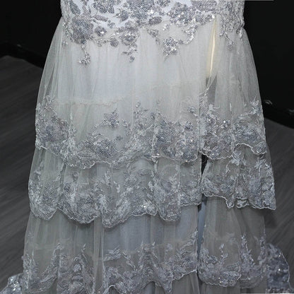 Sharon Said Sequin Evening Dress - One-Shoulder Gown with High Slit - Buy Center