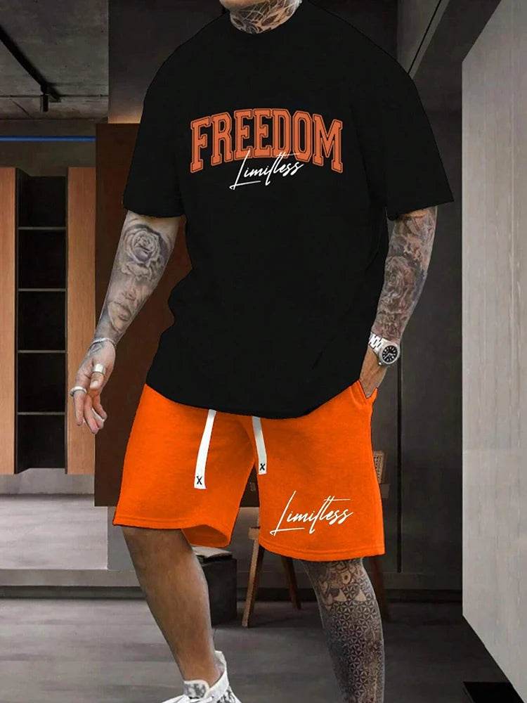 Men's Summer Casual Two-Piece Short Sleeve T-Shirt & Shorts Set - Buy Center