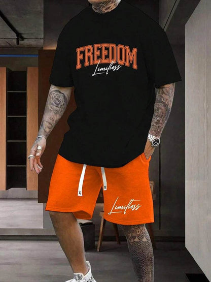 Men's Summer Casual Two-Piece Short Sleeve T-Shirt & Shorts Set - Buy Center