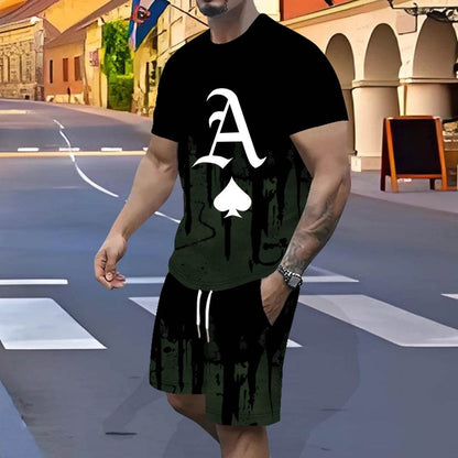 Men's Fast-Drying Sports Suit - 3D Gradual Change Polyester Design - Buy Center