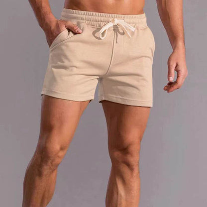 Men's Cotton Sports Shorts - Gray Running Training Three-Quarter Pants - Buy Center