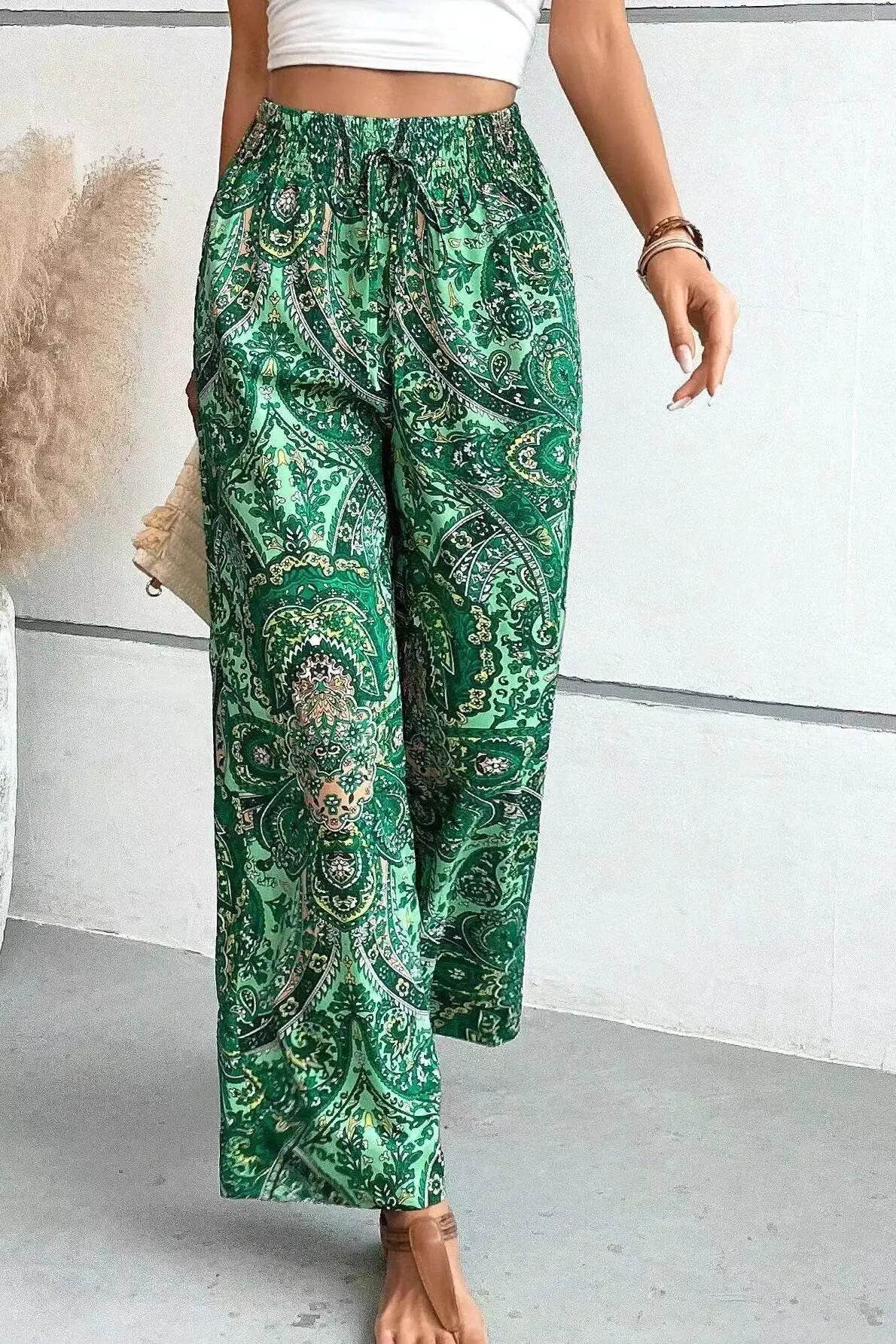 Vintage Tie Dye Wide-Leg Pants for Women - Casual Spring Style - Buy Center