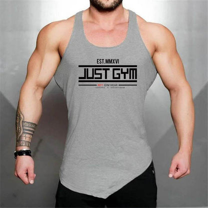 Muscleguys Men's Cotton Gym Tank Top - Breathable Irregular Hem Vest - Buy Center