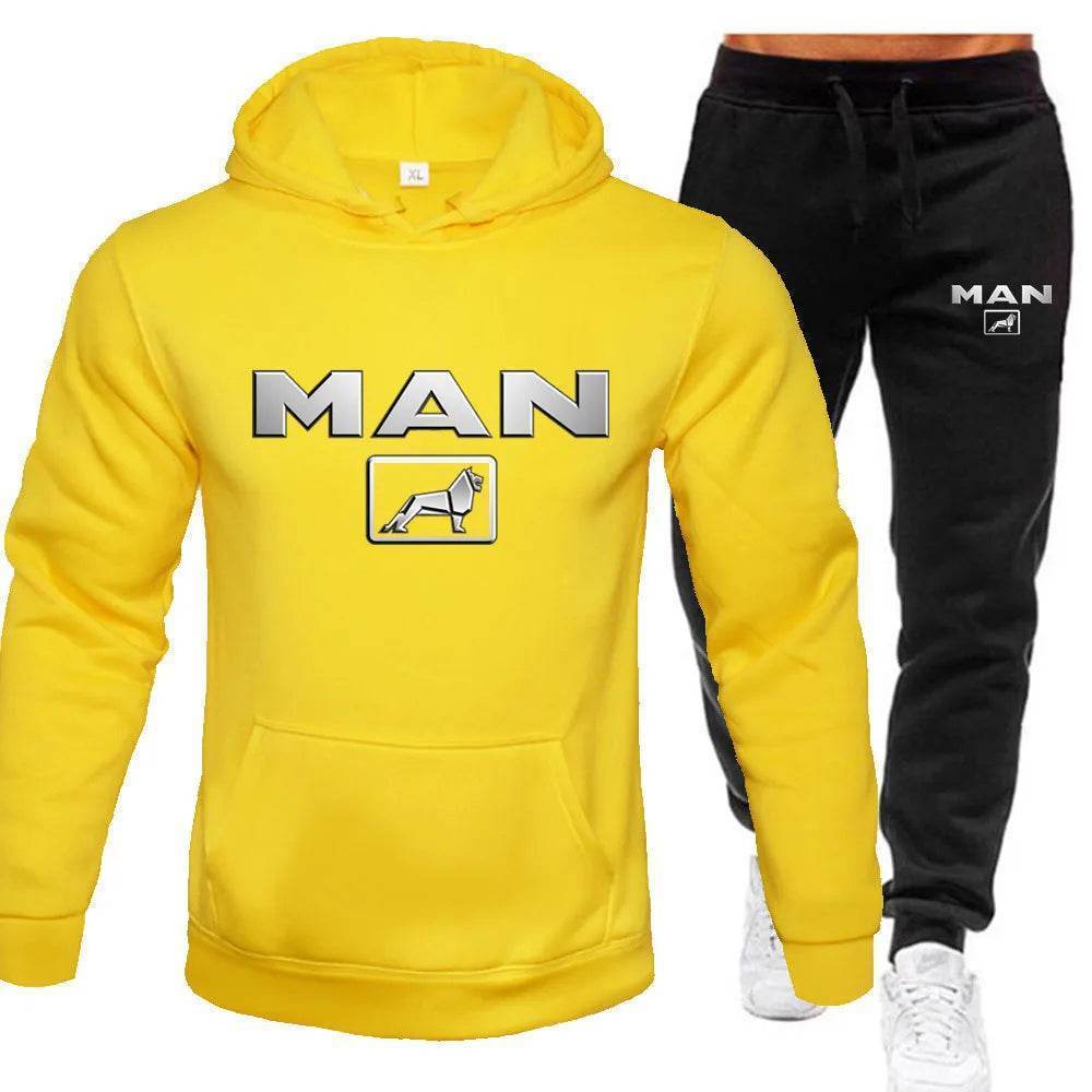 Men's Hoodie Pants Tracksuit Set - Casual Pullover Sportswear - Buy Center