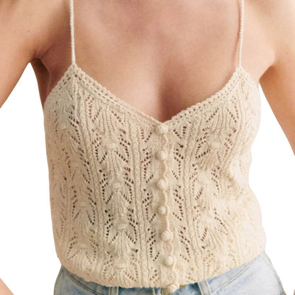 Combhasaki Women's Y2K Sleeveless Sweater Vest - Backless Knit Top - Buy Center