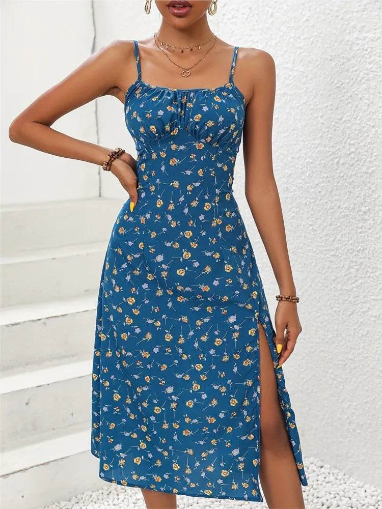 2024 Summer Polka Dot Midi Dress - Sexy Spaghetti Straps for Women - Buy Center