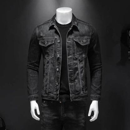 FAVOCENT Men's Denim Biker Jacket - Casual Turn Down Collar Outerwear - Buy Center