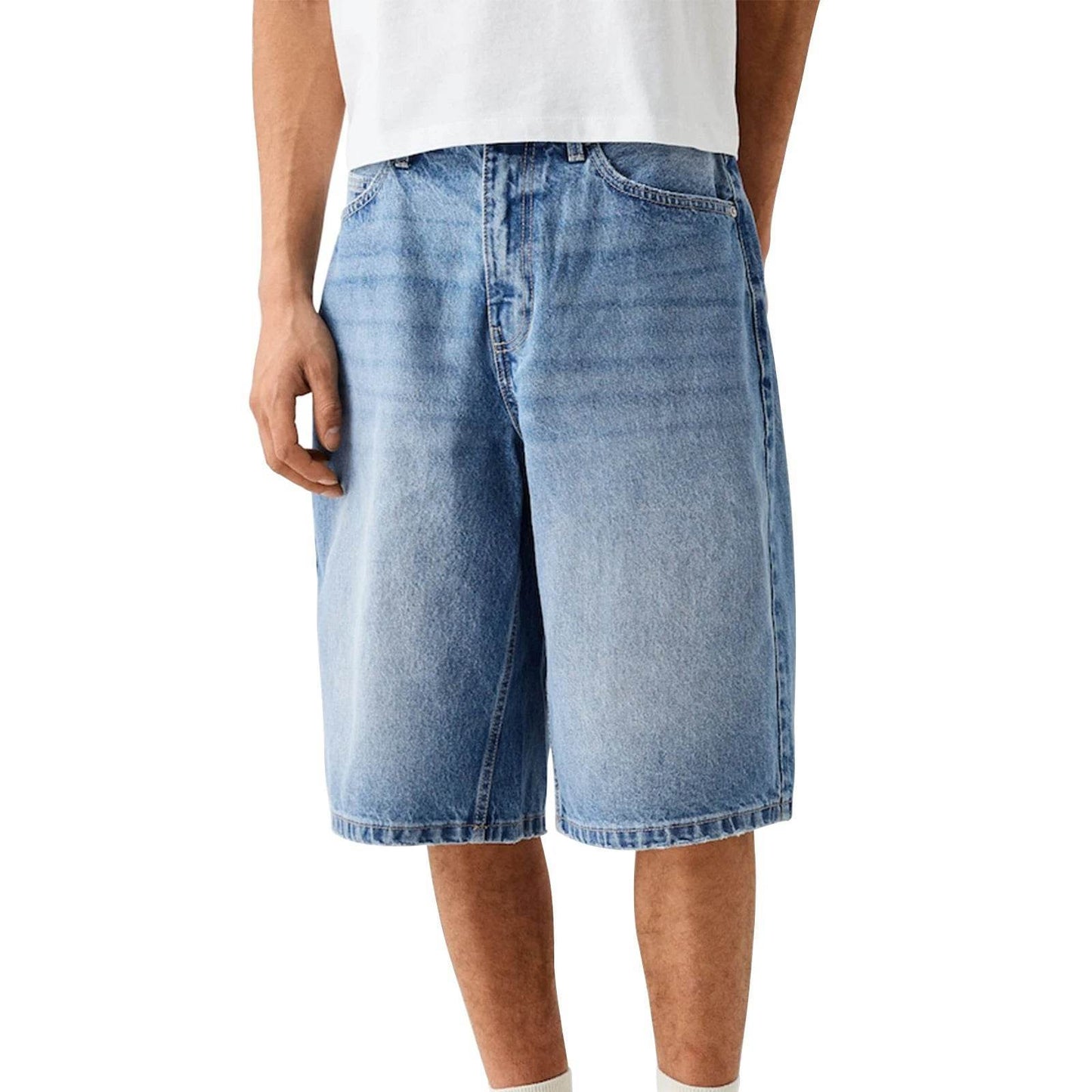 Trendy Men's Denim Shorts - Zipper Button Closure, Casual Summer Style - Buy Center