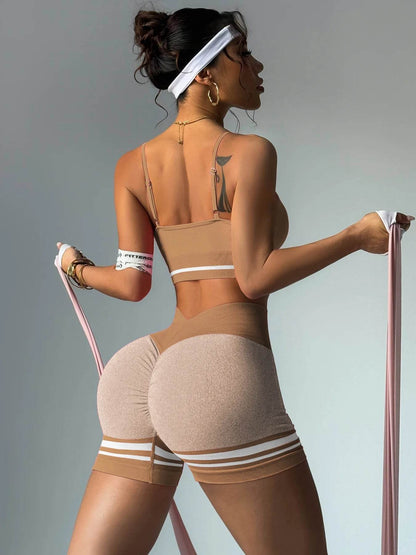 Women’s Outdoor Sports Set - V Back Bra and Shorts for Yoga - Buy Center