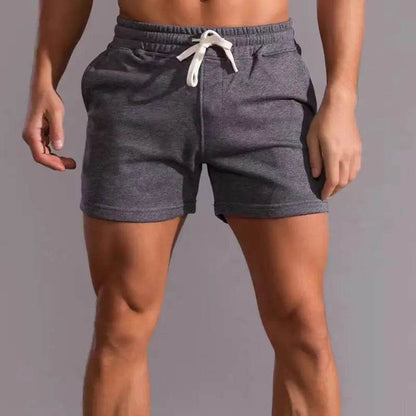 Men's Cotton Sports Shorts - Gray Running Training Three-Quarter Pants - Buy Center