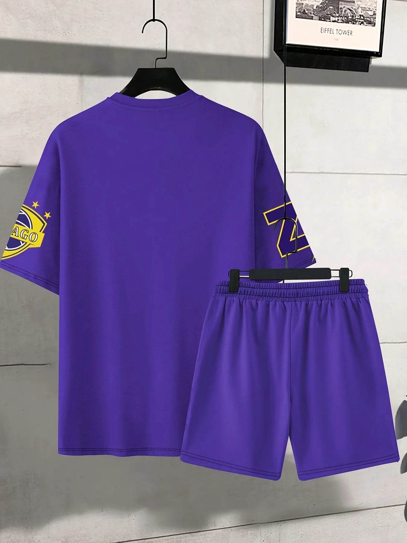 Men's Summer Basketball T-Shirt & Outdoor Sports Suit - Stylish Print - Buy Center