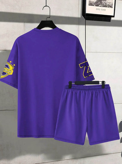 Men's Summer Basketball T-Shirt & Outdoor Sports Suit - Stylish Print - Buy Center