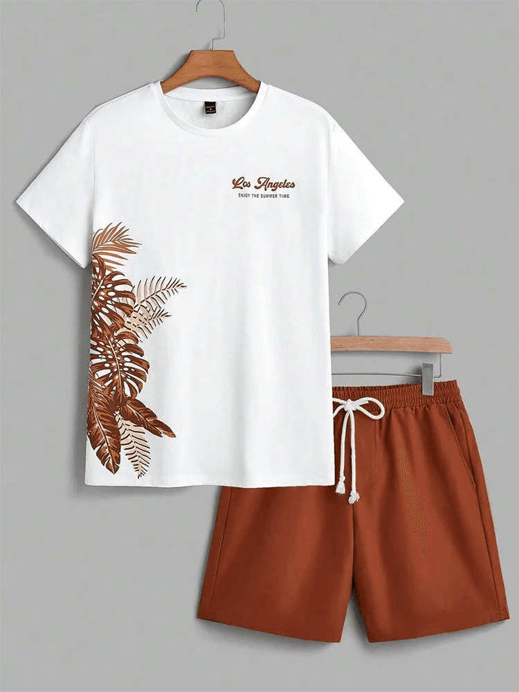Hawaiian Style Men's T-Shirt & Beach Pants Set - Casual Summer Outfit - Buy Center