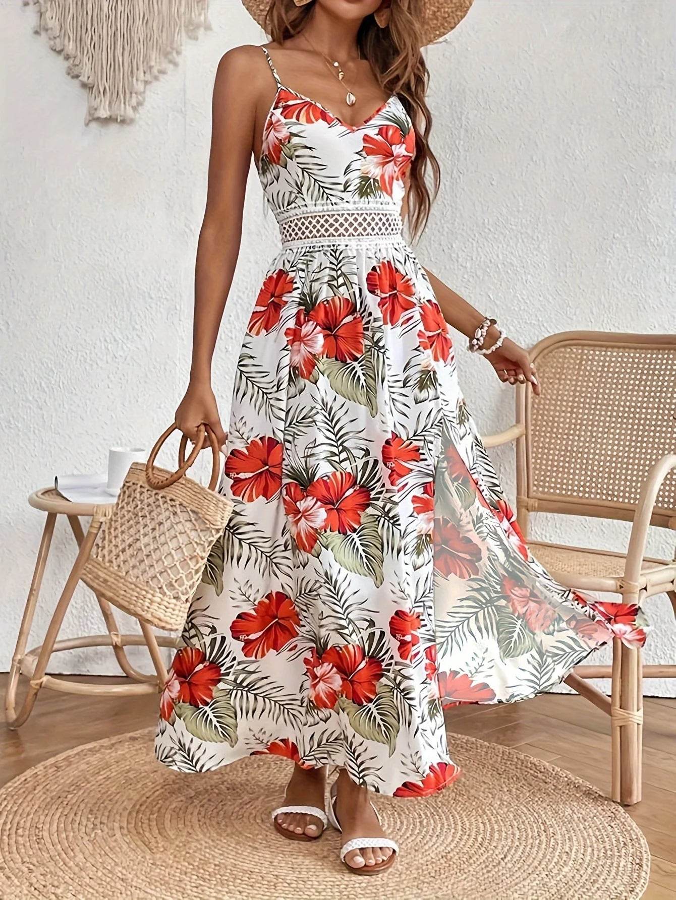 Bohemian Floral Summer Dress - Elegant Beach Sundress for Women - Buy Center