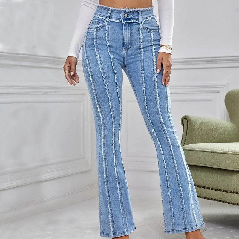 Yicalish High Waist Flare Jeans for Women - Vintage Aesthetic Denim - Buy Center