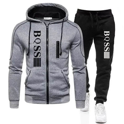 Men's Casual Hooded Coat & Pants - Spring Autumn Sports Suit - Buy Center
