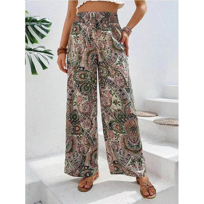 Vintage Tie Dye Wide-Leg Pants for Women - Casual Spring Style - Buy Center