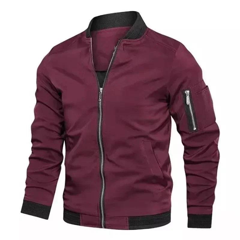 Men's Casual Windproof Jacket - Autumn Baseball Coat with Zipper Closure - Buy Center