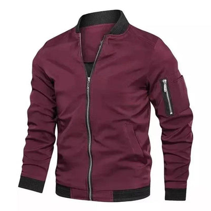 Men's Casual Windproof Jacket - Autumn Baseball Coat with Zipper Closure - Buy Center