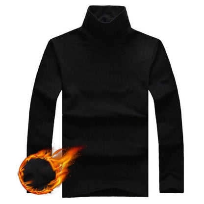 Bigsweety Men's Slim Fit Turtleneck Pullover - Casual Solid Color Top - Buy Center