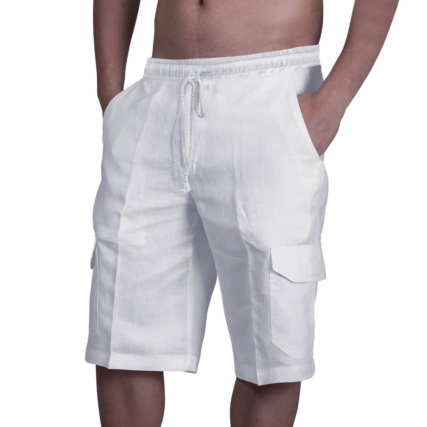 Men's Casual Cotton and Linen Shorts - Comfortable Beach Overalls - Buy Center