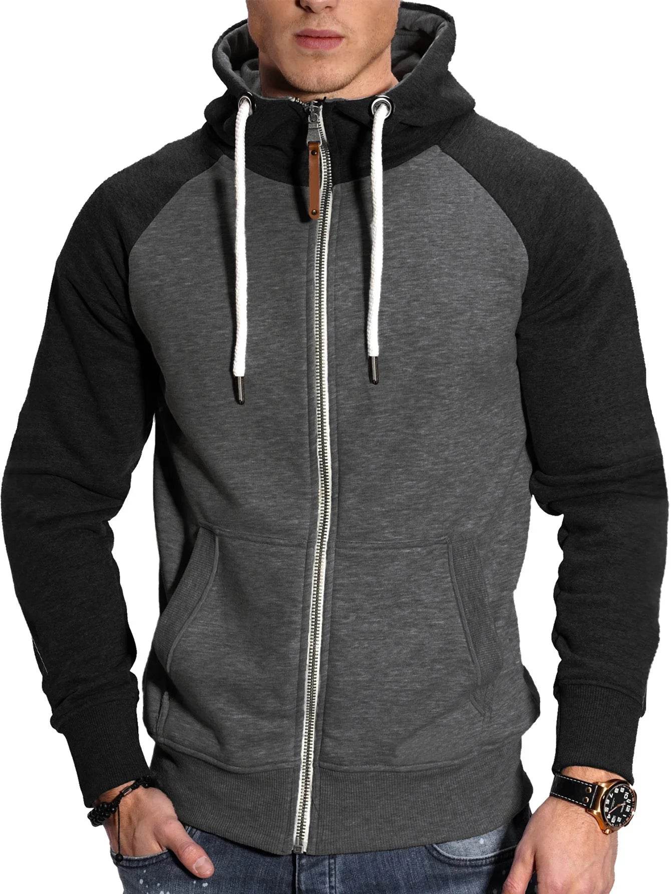 2024 Men's Hooded Cardigan - Zippered Casual Hoodie with Raglan Sleeves - Buy Center