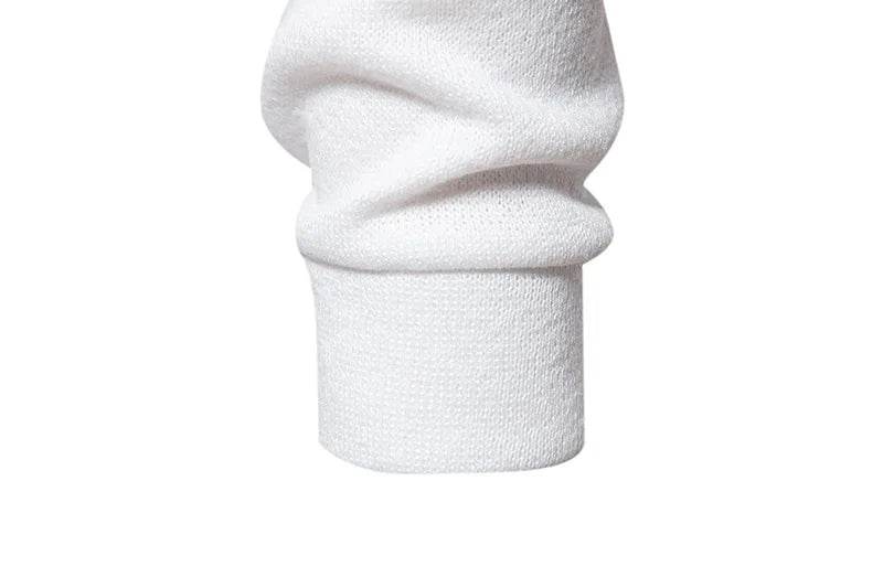 White Turtleneck Button Down Sweater for Men Autumn Winter Long Sleeve Knit Sweater Mens Casual Soft Lightweight Bottoming Shirt - Buy Center