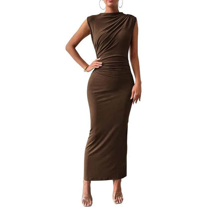 MODX Plus Size Elegant Ruched Bodycon Dress - Sleeveless & Stretchy - Buy Center