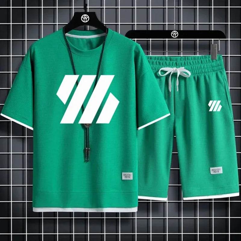 Men's Casual Sports Suit - Short Sleeve Tracksuit Summer Set - Buy Center