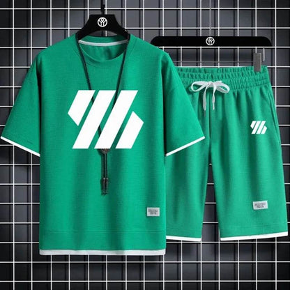 Men's Casual Sports Suit - Short Sleeve Tracksuit Summer Set - Buy Center