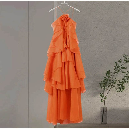 LLYGE Women’s Beach Layer Ruffles Maxi Dress - Backless & Sleeveless - Buy Center