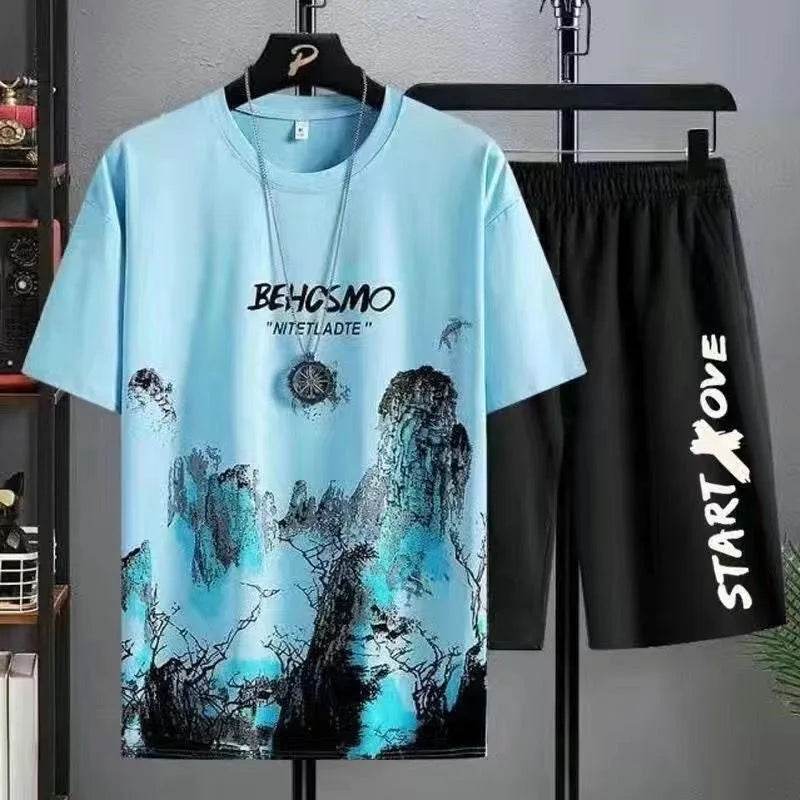 Men's Casual Graffiti T-Shirt Set - Comfort and Style for Summer - Buy Center