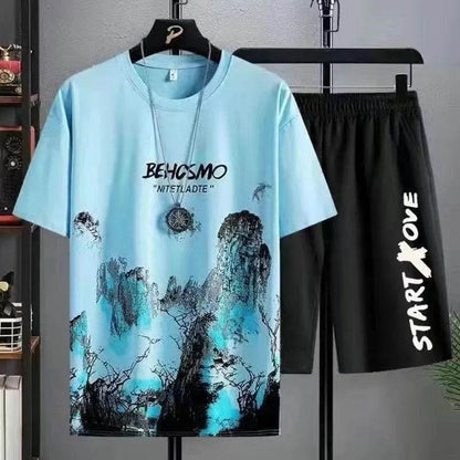 Men's Casual Graffiti T-Shirt Set - Comfort and Style for Summer - Buy Center