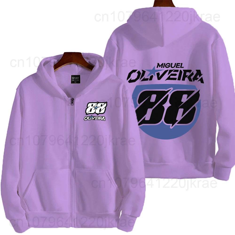 Miguel Oliveira 88 Logo Men's Zip Up Hoodie - Casual Spring Autumn Wear - Buy Center