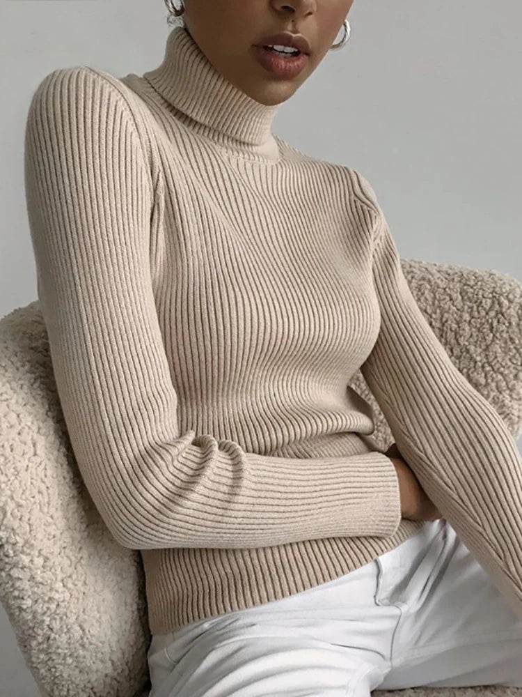 Women's Fall Turtleneck Sweater - Soft Cashmere Knit Pullover - Buy Center