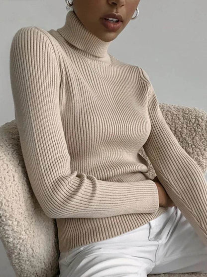 Women's Fall Turtleneck Sweater - Soft Cashmere Knit Pullover - Buy Center