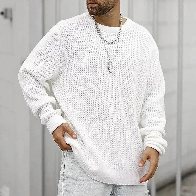 Btsukimi Men's Knitted Sweater - Casual Round Neck Pullover for Autumn - Buy Center