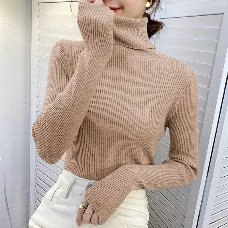 Women's Fall Turtleneck Sweater - Soft Cashmere Knit Pullover - Buy Center