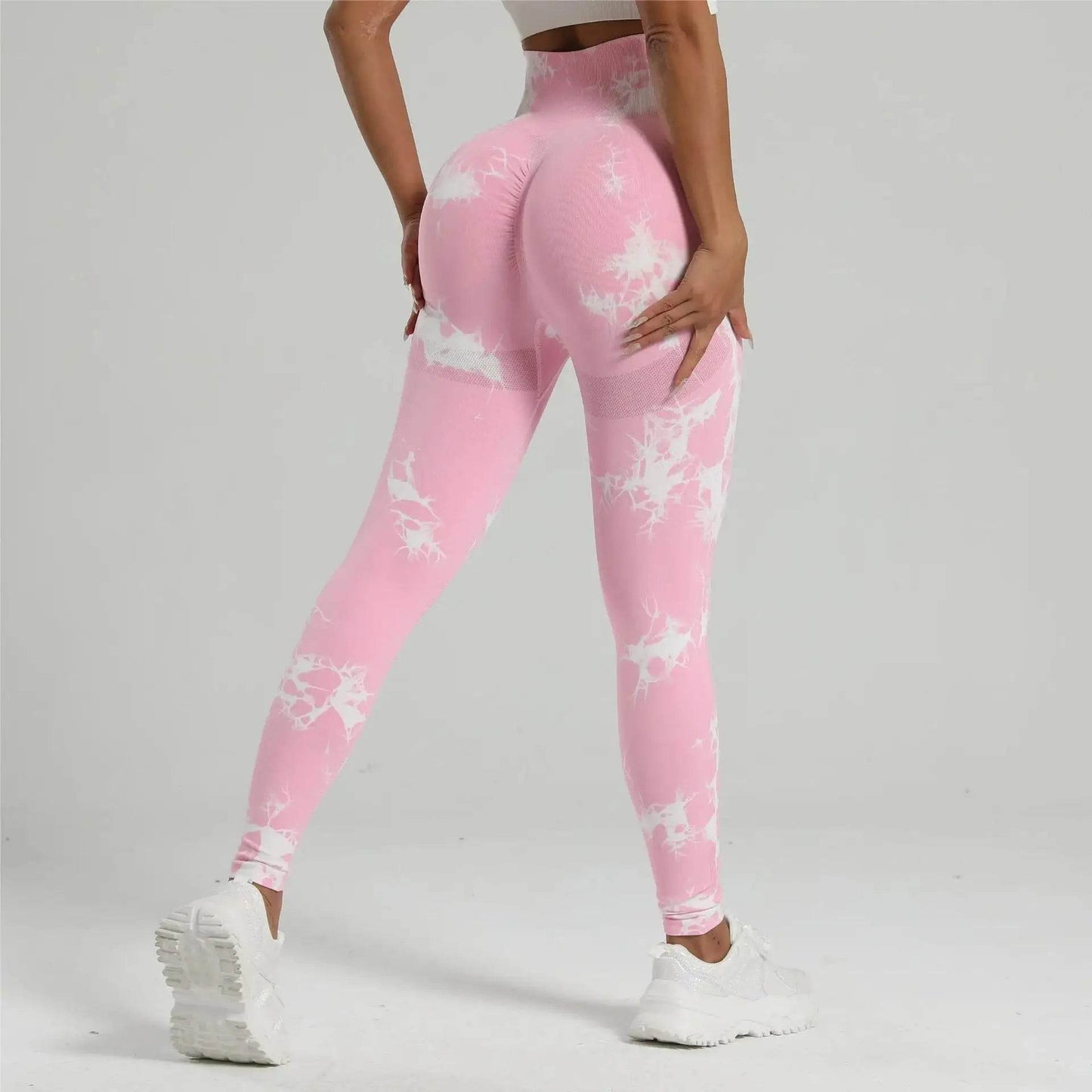 Sexy High Waist Yoga Leggings - Tie-Dye Seamless Fitness Tights - Buy Center