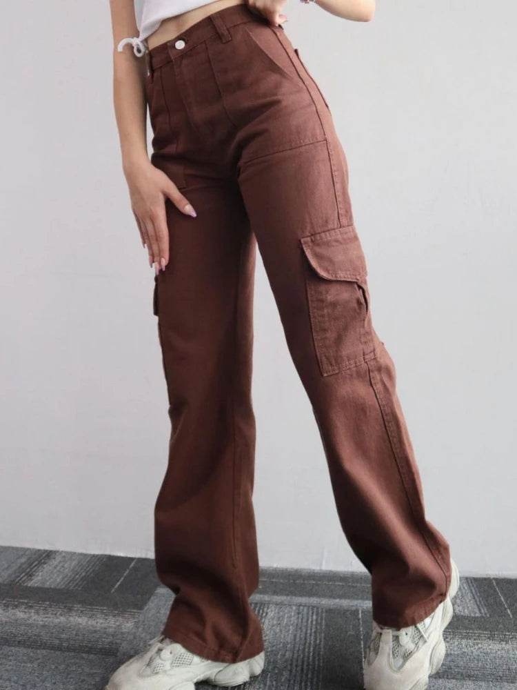 Y2K Women's Vintage Cargo Pants - Casual Techwear Streetwear Style - Buy Center