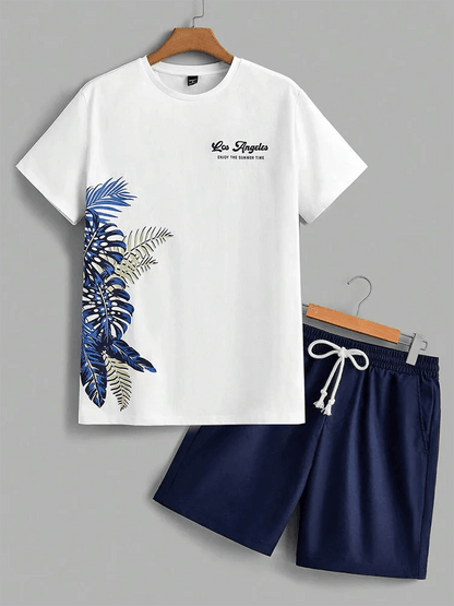 Hawaiian Style Men's T-Shirt & Beach Pants Set - Casual Summer Outfit - Buy Center