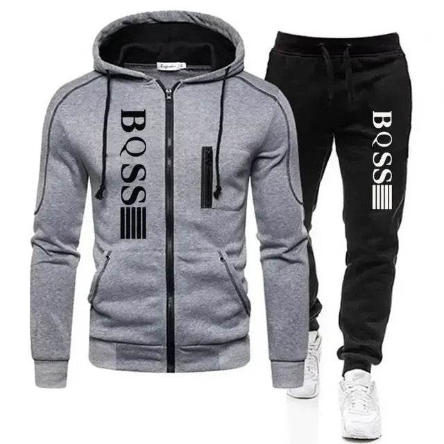 Men's Casual Hooded Coat & Pants - Spring Autumn Sports Suit - Buy Center