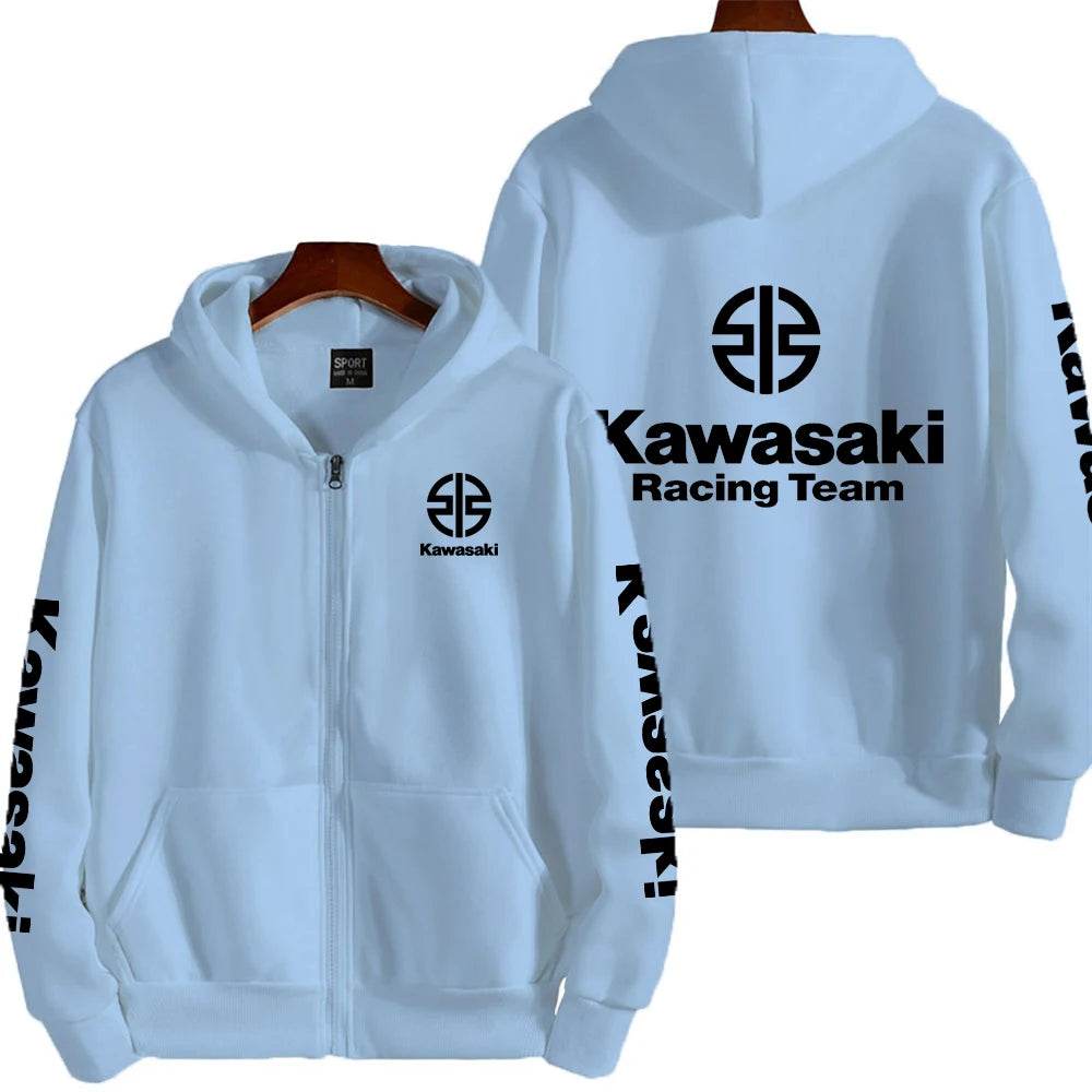 Kawasaki Racing Zip Up Hoodie for Men - Casual Spring Autumn Fashion - Buy Center