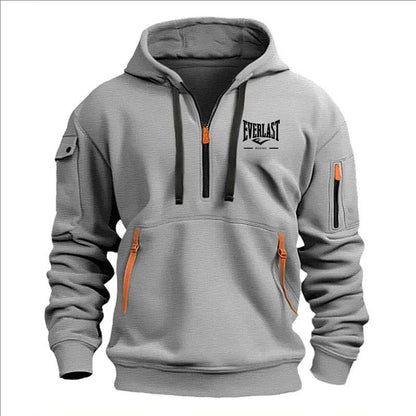 Stylish Men's Printed Hoodie - Multi-Zipper Design for Casual Comfort - Buy Center