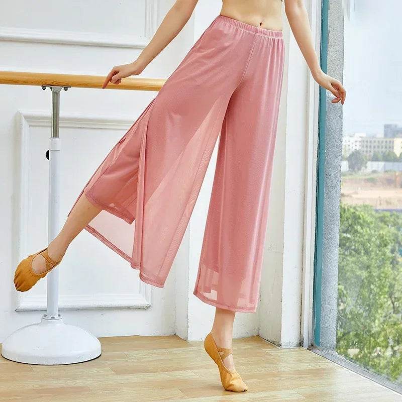 Women's Loose Wide Leg Dance Pants - Comfortable Ankle-Length Trousers - Buy Center
