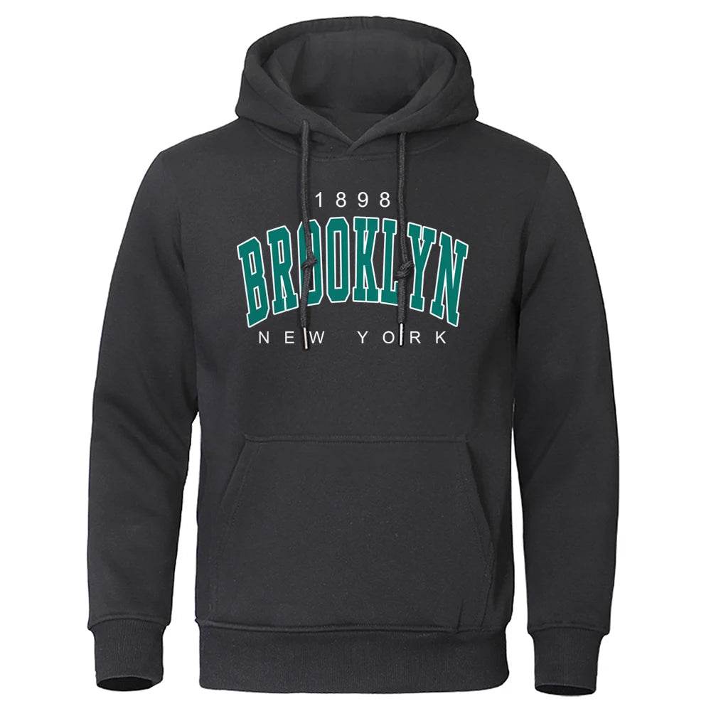 Brooklyn 1898 Oversized Men's Hoody - Casual Crewneck Fashion Sweatshirt - Buy Center