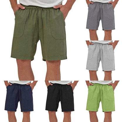 Summer High Waist Shorts - Men's Cropped Cotton Linen Fashion Pants - Buy Center