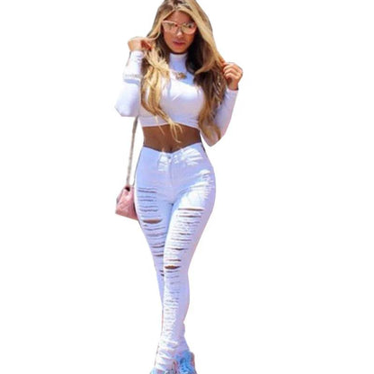 Liva Girl High Waist Ripped Jeans for Women - Skinny Denim Style - Buy Center