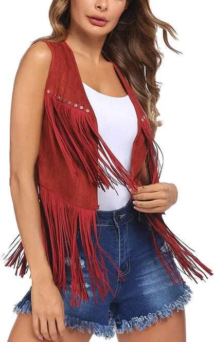 Luxury Summer Fringed Jacket - Women's Leather Velvet Cardigan - Buy Center